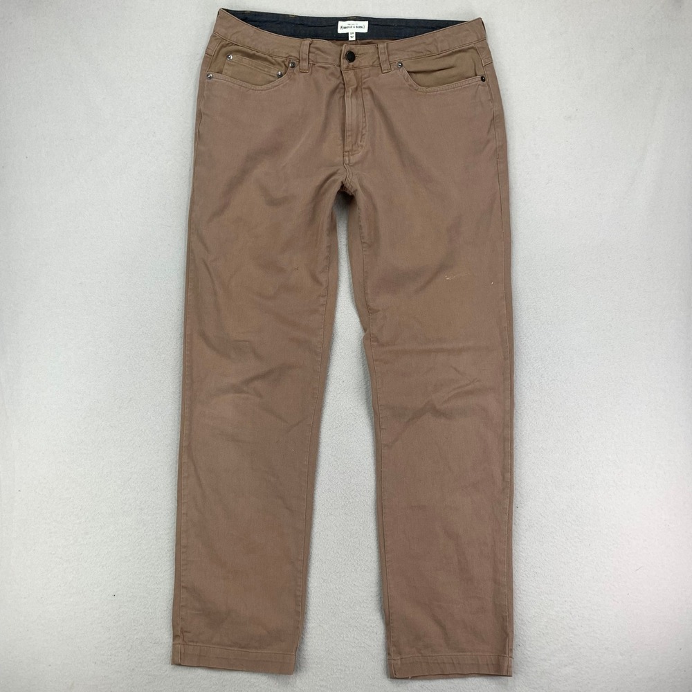 Bridge and Burn Jeans Mens 32x32 Brown Straight-Leg Preppy‎ Chino Casual Travel
